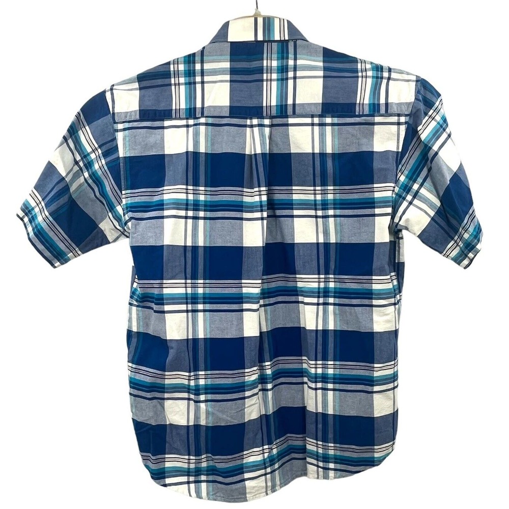 Wrangler 20X Shirt Adult Large L Blue White Plaid Cowboy Western Mens - Picture 2 of 4